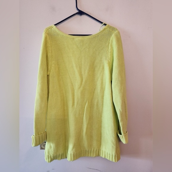 Lane Bryant Womens 18/20 Sweater Pullover Green V Neck Knit L/S Cotton - Picture 2 of 3